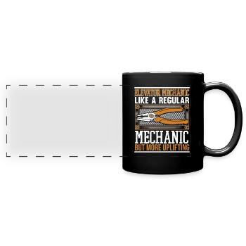 Wie ein normaler Mechaniker, aber erhebender - Panorama-Tasse farbig - Schwarz - Vorne