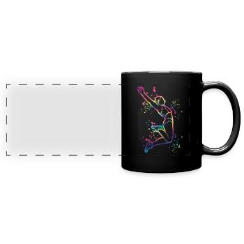 Weitspringer Weitspringen Kinder Weitsprung - Panorama-Tasse farbig - Schwarz - Vorne