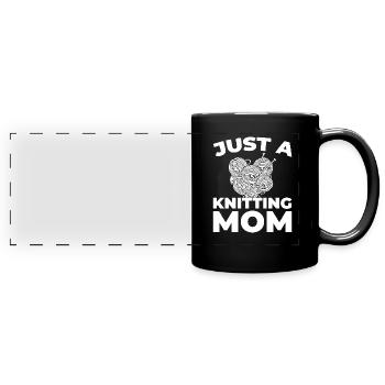 Stricken Just A Knitting Mom - Full Colour Panoramic Mug - black - Front