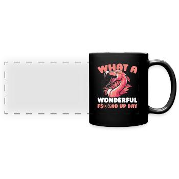 Flamingo Fucked Up Day - Panorama-Tasse farbig - Schwarz - Vorne