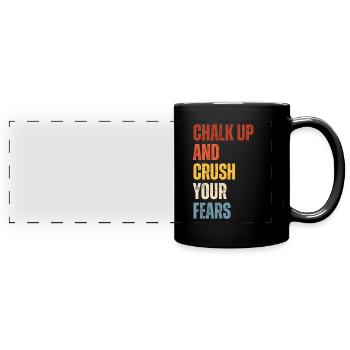 Bouldern Chalk Up Boulderer - Panorama-Tasse farbig - Schwarz - Vorne