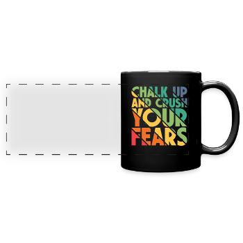 Bouldern Chalk Up Boulderer - Panorama-Tasse farbig - Schwarz - Vorne