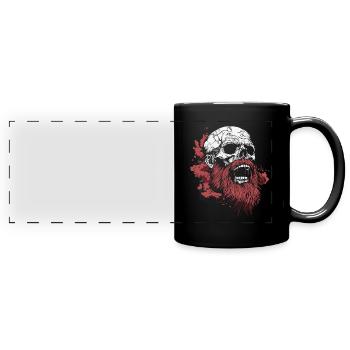 Crâne barbu – Viking Rage Art - Mug panoramique uni - noir - Devant
