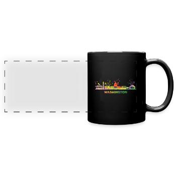Washingtoner Skyline Washington - Mug panoramique uni - noir - Devant