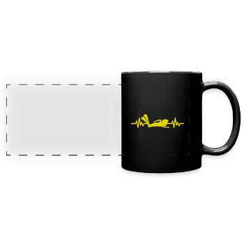 Heartbeat Swimmer - Athlète de sports nautiques plongeur - Mug panoramique uni - noir - Devant