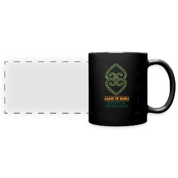 Black History Asase Ye Duru Divinity Symbol print - Mug panoramique uni - noir - Devant