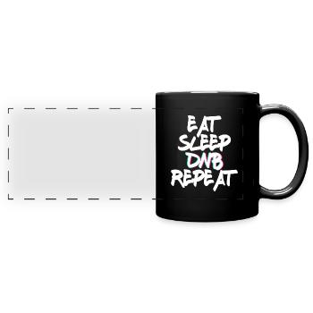 Eat Sleep DNB Repeat Musik Tanzen - Panorama-Tasse farbig - Schwarz - Vorne