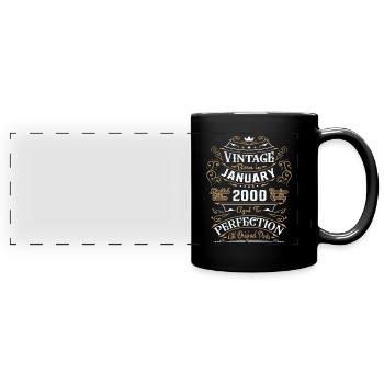Vintage January 2000, retro birthday gift - Full Colour Panoramic Mug - black - Front