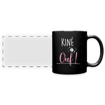 Kiné de Ouf Citation Kinésithérapeute - Mug panoramique uni - noir - Devant
