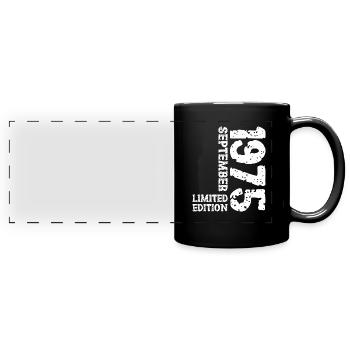 1975 September Limited Edition 48. Geburtstag Deko - Panorama-Tasse farbig - Schwarz - Vorne