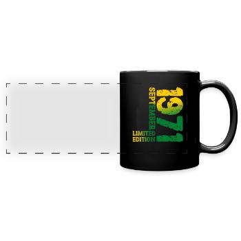 1971 September Limited Edition 52. Geburtstag Deko - Panorama-Tasse farbig - Schwarz - Vorne