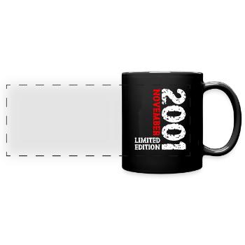 2001 November Limited Edition 22. Geburtstag Deko - Panorama-Tasse farbig - Schwarz - Vorne