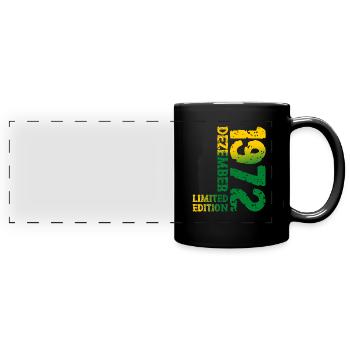 1972 Dezember Limited Edition 51. Geburtstag Deko - Panorama-Tasse farbig - Schwarz - Vorne