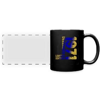 1971 Dezember Limited Edition 52. Geburtstag Deko - Panorama-Tasse farbig - Schwarz - Vorne