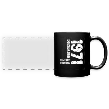 1971 Dezember Limited Edition 52. Geburtstag Deko - Panorama-Tasse farbig - Schwarz - Vorne
