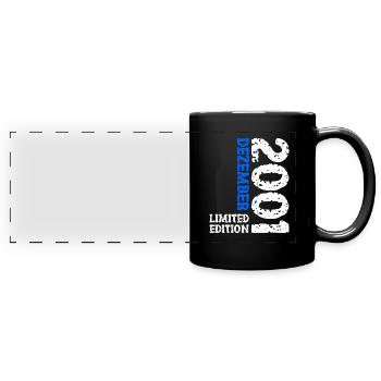 2001 Dezember Limited Edition 22. Geburtstag Deko - Panorama-Tasse farbig - Schwarz - Vorne