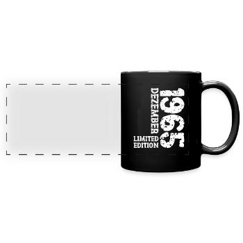 1965 December Limited Edition 58th Birthday Decoration - Full Colour Panoramic Mug - black - Front