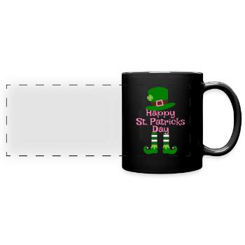 St Patricks Day Accessories Ireland Shamrock Decoration - Full Colour Panoramic Mug - black - Front
