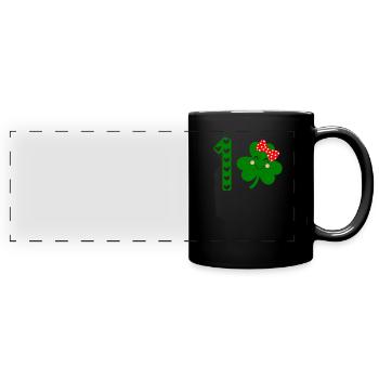 St Patricks Day Accessories Ireland Shamrock Decoration - Full Colour Panoramic Mug - black - Front