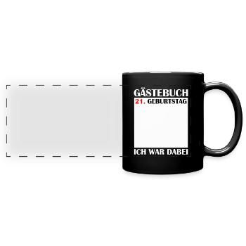 21e anniversaire femmes 21 ans hommes cadeau - Mug panoramique uni - noir - Devant