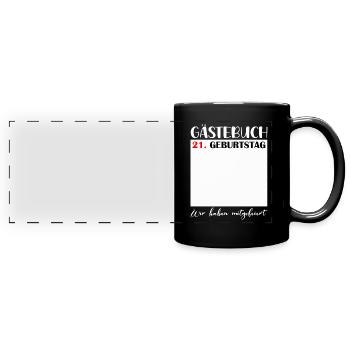 21e anniversaire femmes 21 ans hommes cadeau - Mug panoramique uni - noir - Devant