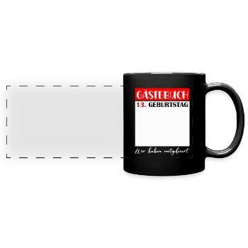 13e anniversaire fille 13 ans garçon cadeau - Mug panoramique uni - noir - Devant
