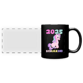 Écolier 2025 Inscription des jeunes filles à l’école 2025 Décoration - Mug panoramique uni - noir - Devant