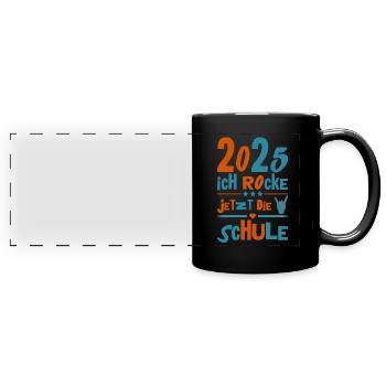 Écolier 2025 Inscription des jeunes filles à l’école 2025 Décoration - Mug panoramique uni - noir - Devant