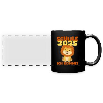 Écolier 2025 Inscription des jeunes filles à l’école 2025 Décoration - Mug panoramique uni - noir - Devant