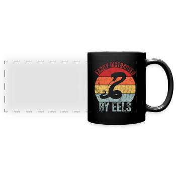 Abgelenkt von Aalen - Panorama-Tasse farbig - Schwarz - Vorne