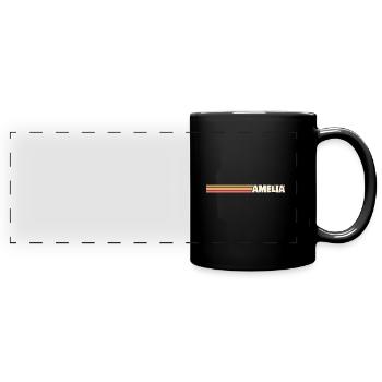 Geschenk für Amelia - Panorama-Tasse farbig - Schwarz - Vorne