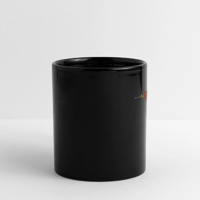 Retro Schlagzeuger Evolution Drummer Panorama-Tasse farbig
