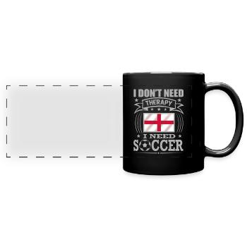England Soccer Football 2022 WM - Mug panoramique uni - noir - Devant