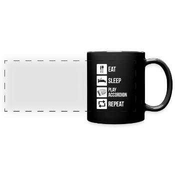 Accordion Styrian Harmonica Accordion - Full Colour Panoramic Mug - black - Front