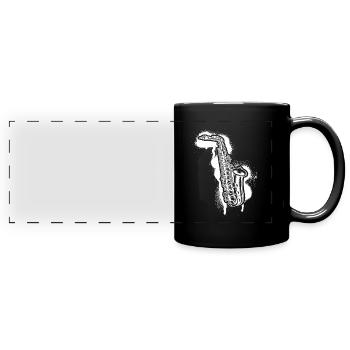 Saxophone Saxophoniste Saxophoniste - Mug panoramique uni - noir - Devant