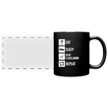 Flugelhorn Flugelhorn player Flugelhorn player - Full Colour Panoramic Mug - black - Front