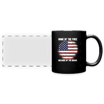 Home Of Free Because The Brave America - Mug panoramique uni - noir - Devant