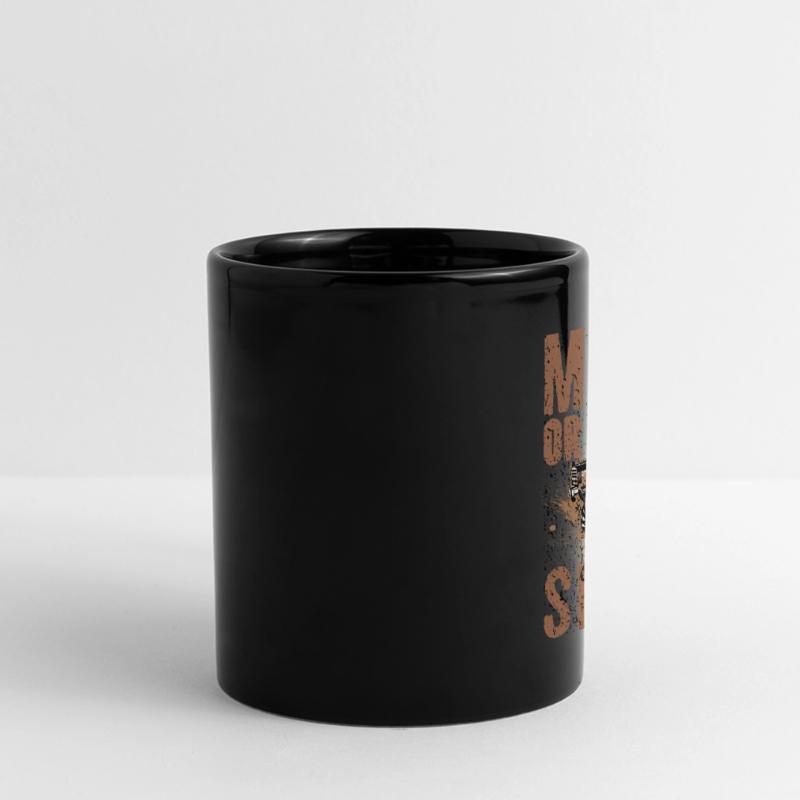 Mudder-Geschenk Schlamm auf- oder Schweigen Mudding-Humor Panorama-Tasse farbig