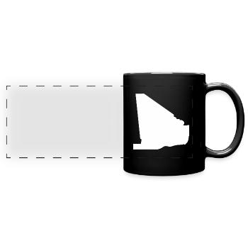 Drapeau de la carte du Mali - Mug panoramique uni - noir - Devant