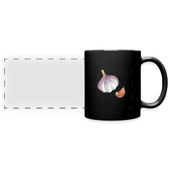 Knoblauch | Bestseller | - Panorama-Tasse farbig - Schwarz - Vorne