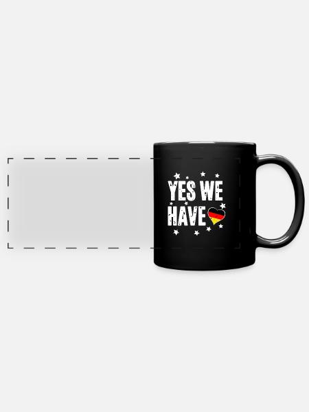 Yes we have - Panorama-Tasse farbig - Schwarz