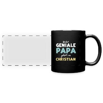 Dieser Geniale Papa Gehört Zu Ch... - Panorama-Tasse farbig - Schwarz - Vorne