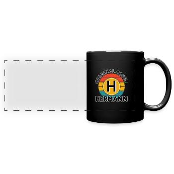 Hermann - Panorama-Tasse farbig - Schwarz - Vorne