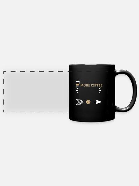 More Coffee - Coffee - Panorama-Tasse farbig - Schwarz
