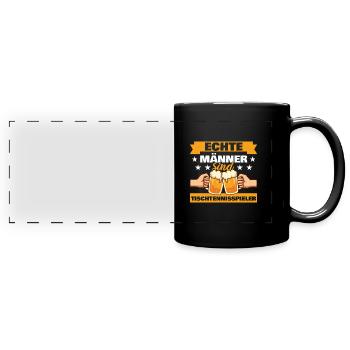 Echte Männer sind Tischtennisspieler - Panorama-Tasse farbig - Schwarz - Vorne