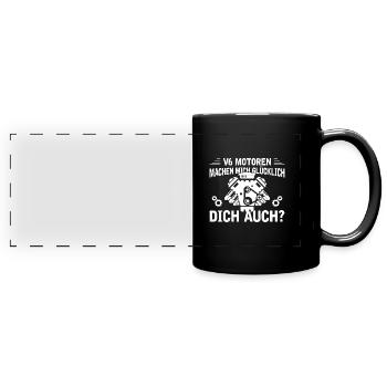6 Zylinder Tuner Tuning V6 - Panorama-Tasse farbig - Schwarz - Vorne