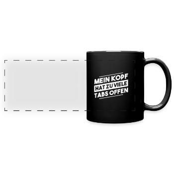 Halte den Kopf hoch und den Mittelfinger höher - Panorama-Tasse farbig - Schwarz - Vorne