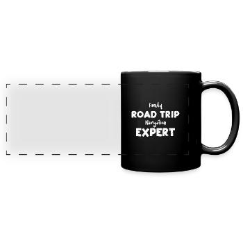 Expert en navigation de voyage en famille - Mug panoramique uni - noir - Devant