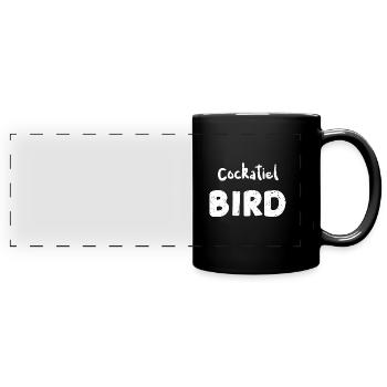 Cockatiel Bird - Halloween - Full Colour Panoramic Mug - black - Front