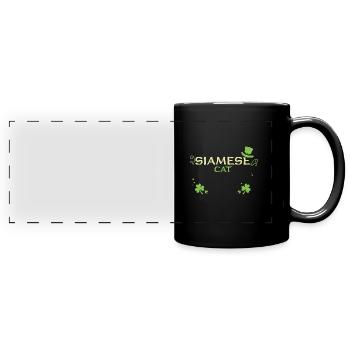 Siamese Cat - St. Patrick's Day - Panorama-Tasse farbig - Schwarz - Vorne